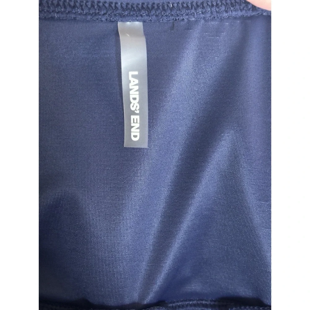 Lands' End Swim Dress Size 18 Swimsuit Skirted Navy Blue Soft Bra EUC